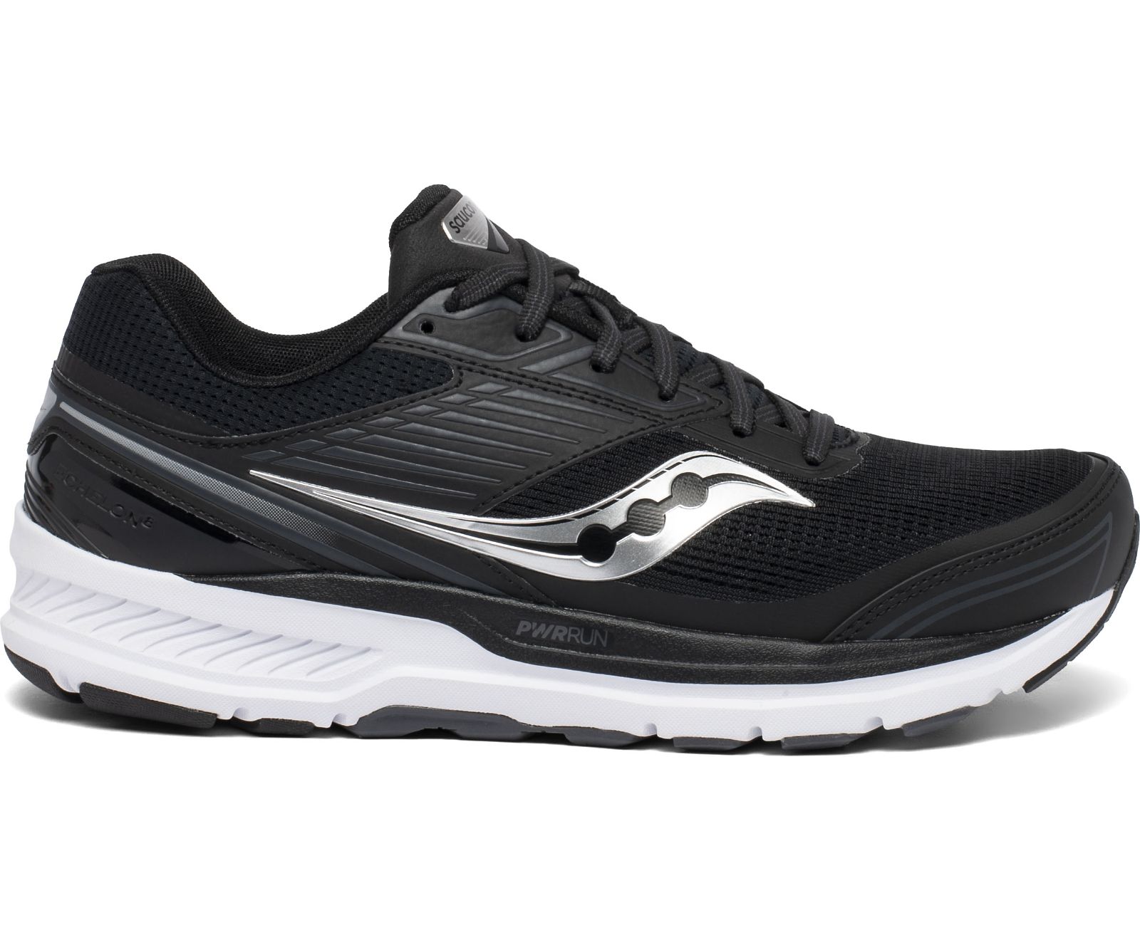 Men\'s Saucony Echelon 8 Running Shoes Black / White | Singapore 457GSOL